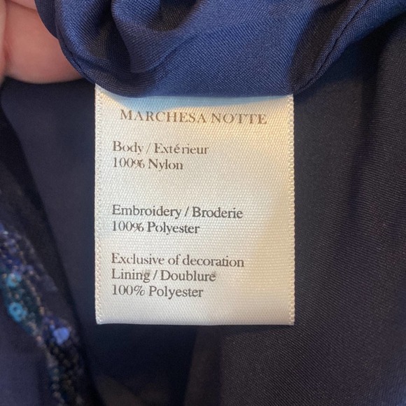 Marchesa Notte NWT Sequined Cocktail Dress Length Gown cutwork Midi 14 - Picture 11 of 15